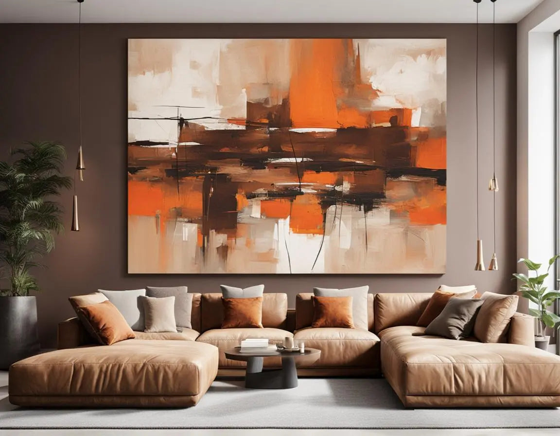 Canvas Wall art: Single - The Brown and Orange Combination