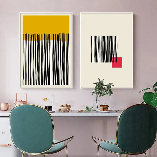 Canvas Wall Art: 2 Piece - Unique Stripes