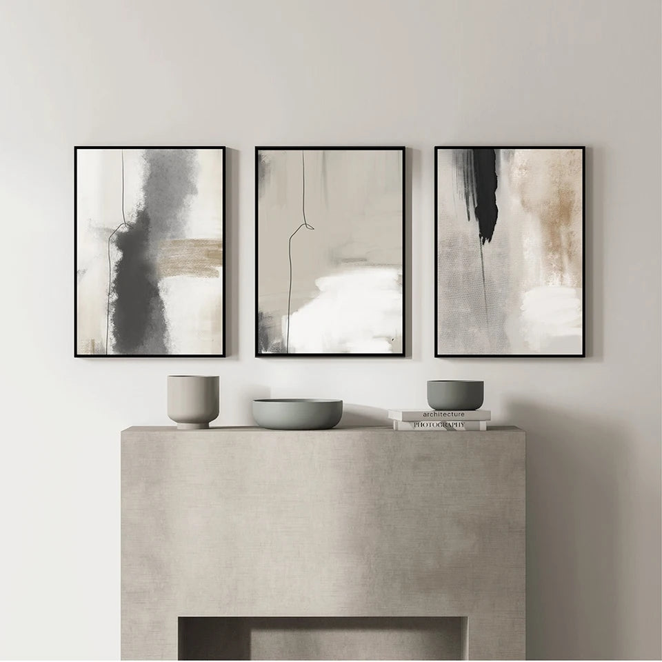 Canvas Wall Art: Grey & Black