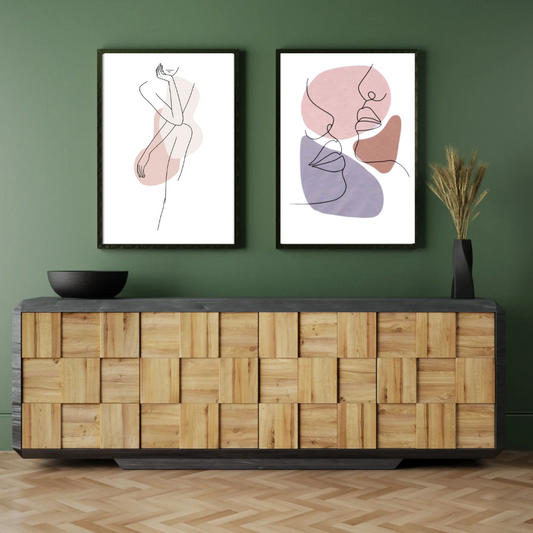 Canvas Wall Art: 2 Piece - Feminine Line Art