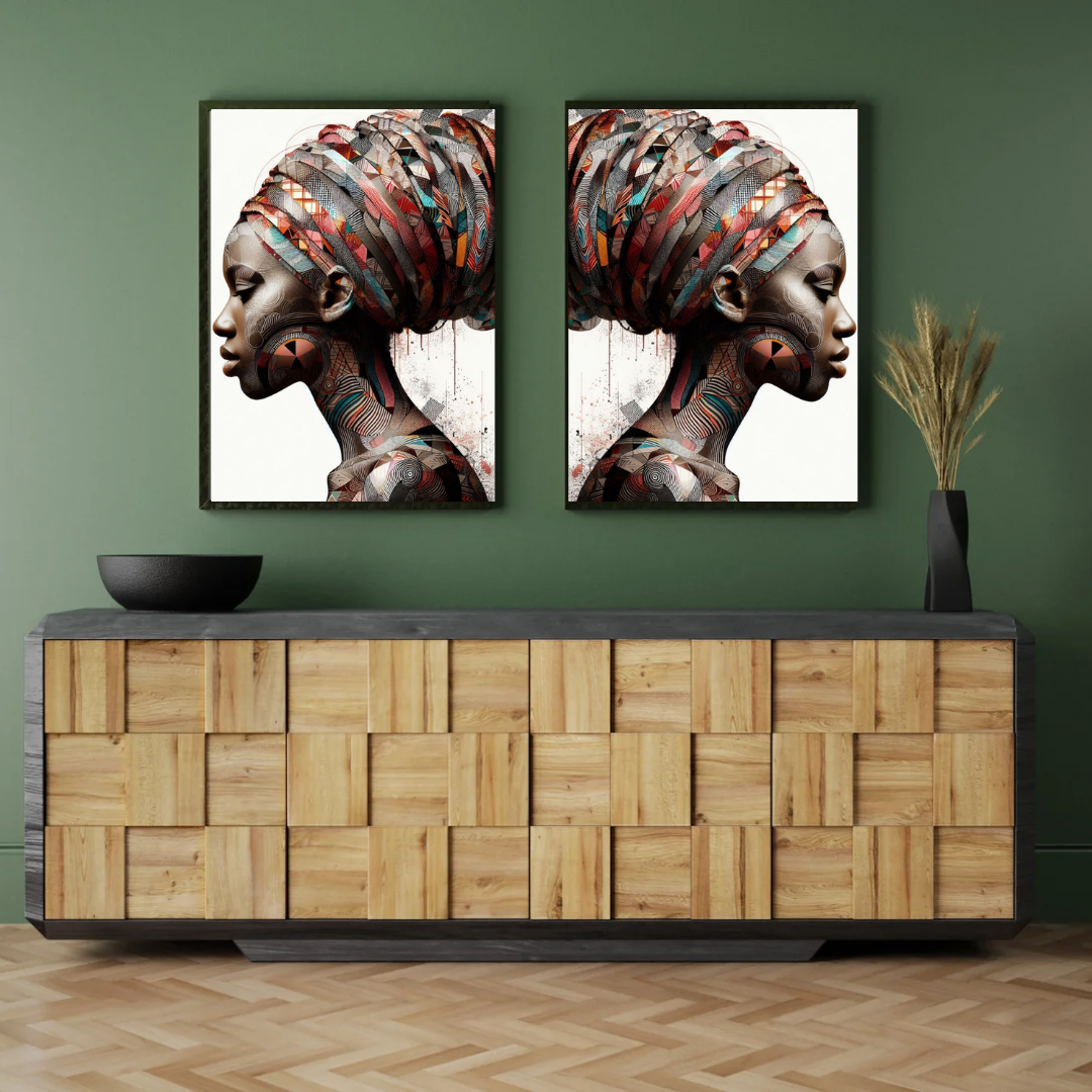 Canvas Wall Art: 2 Piece African Queen