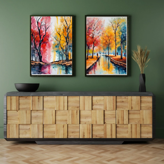 Canvas Wall Art: 2 Piece Winter trees