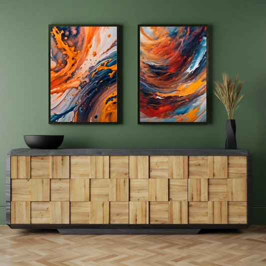 Canvas Wall Art: 2 Piece -Paint splash