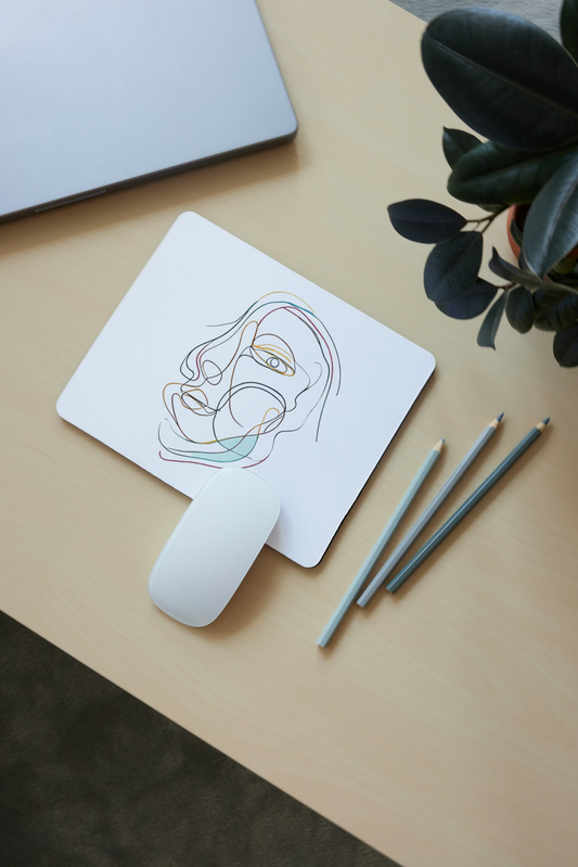 Female line art Mouse Pad 011