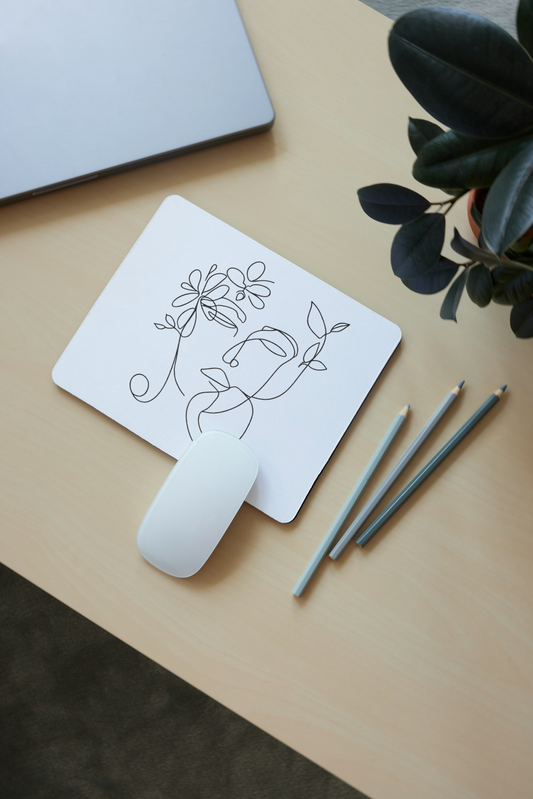 Female line art Mouse Pad 007