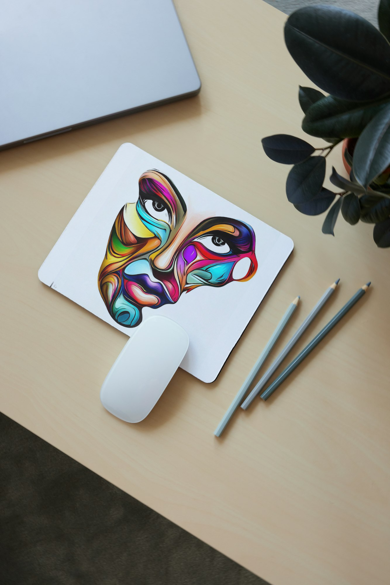 Fancy Face Mouse Pad