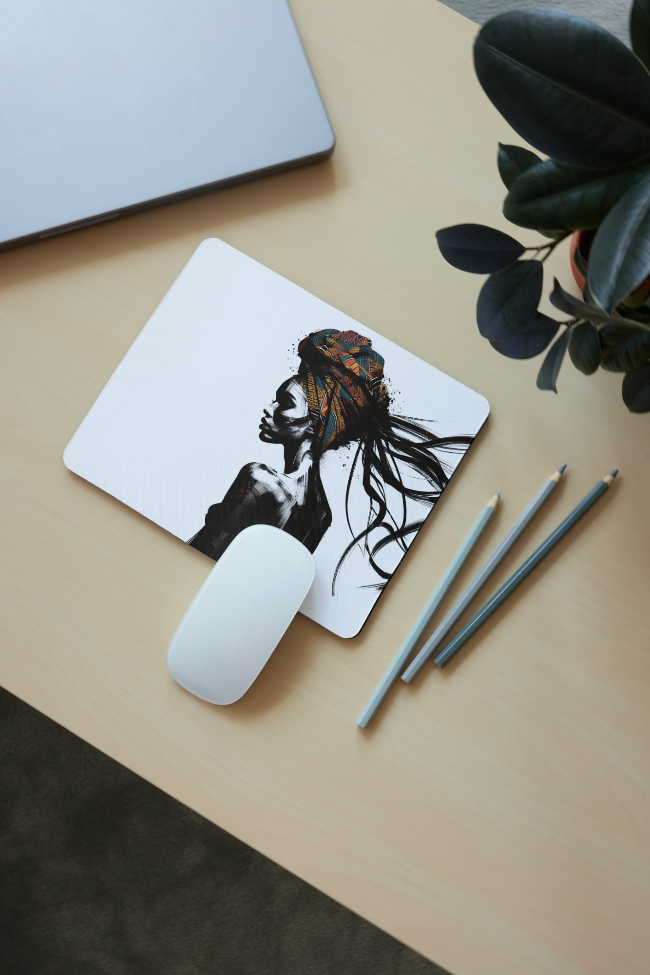 Black Art Mouse Pad