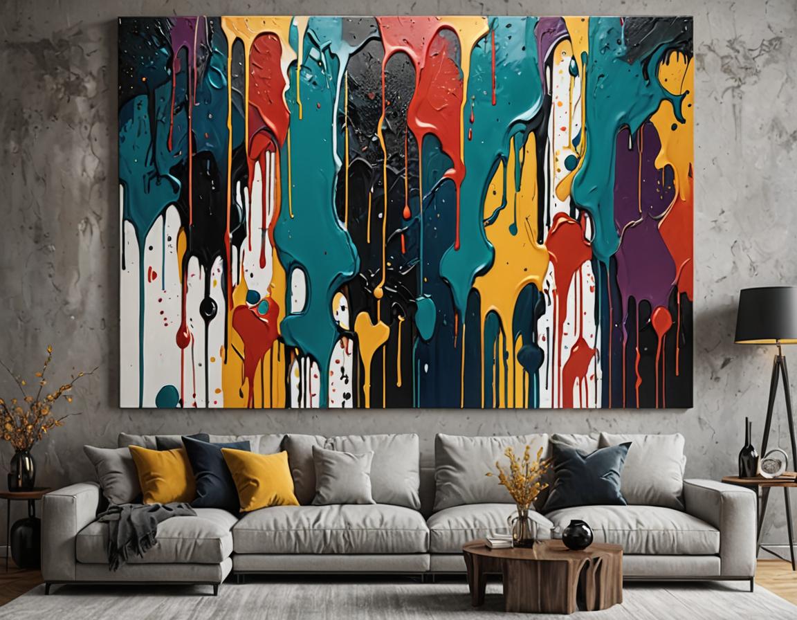 Canvas Wall art: Single - Paint Dripping Art