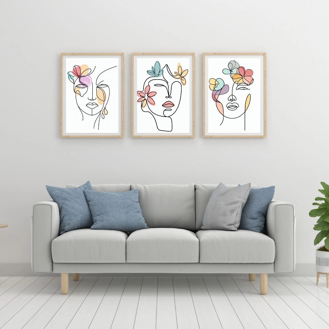 Canvas Wall art: feminine line art