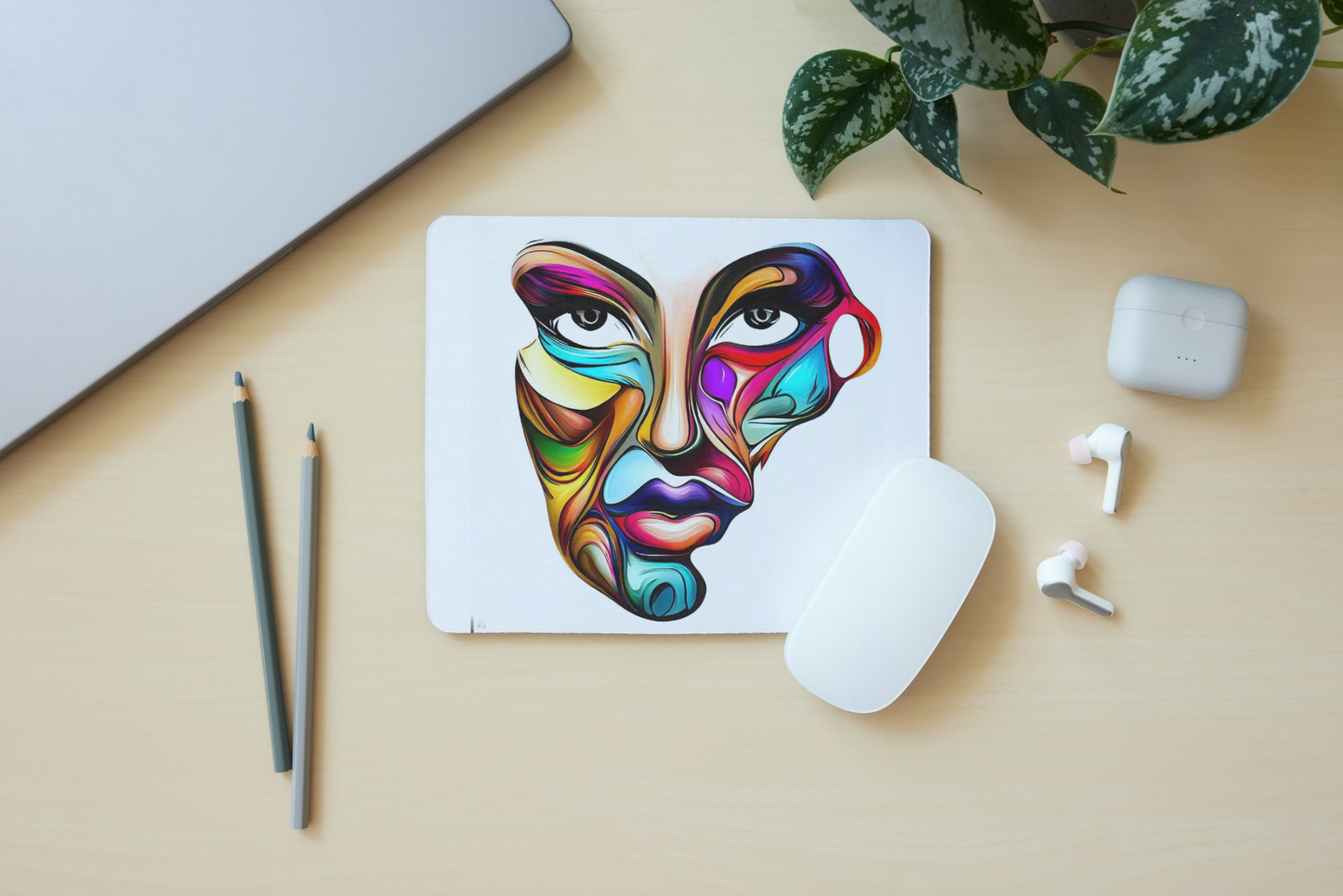 Fancy Face Mouse Pad