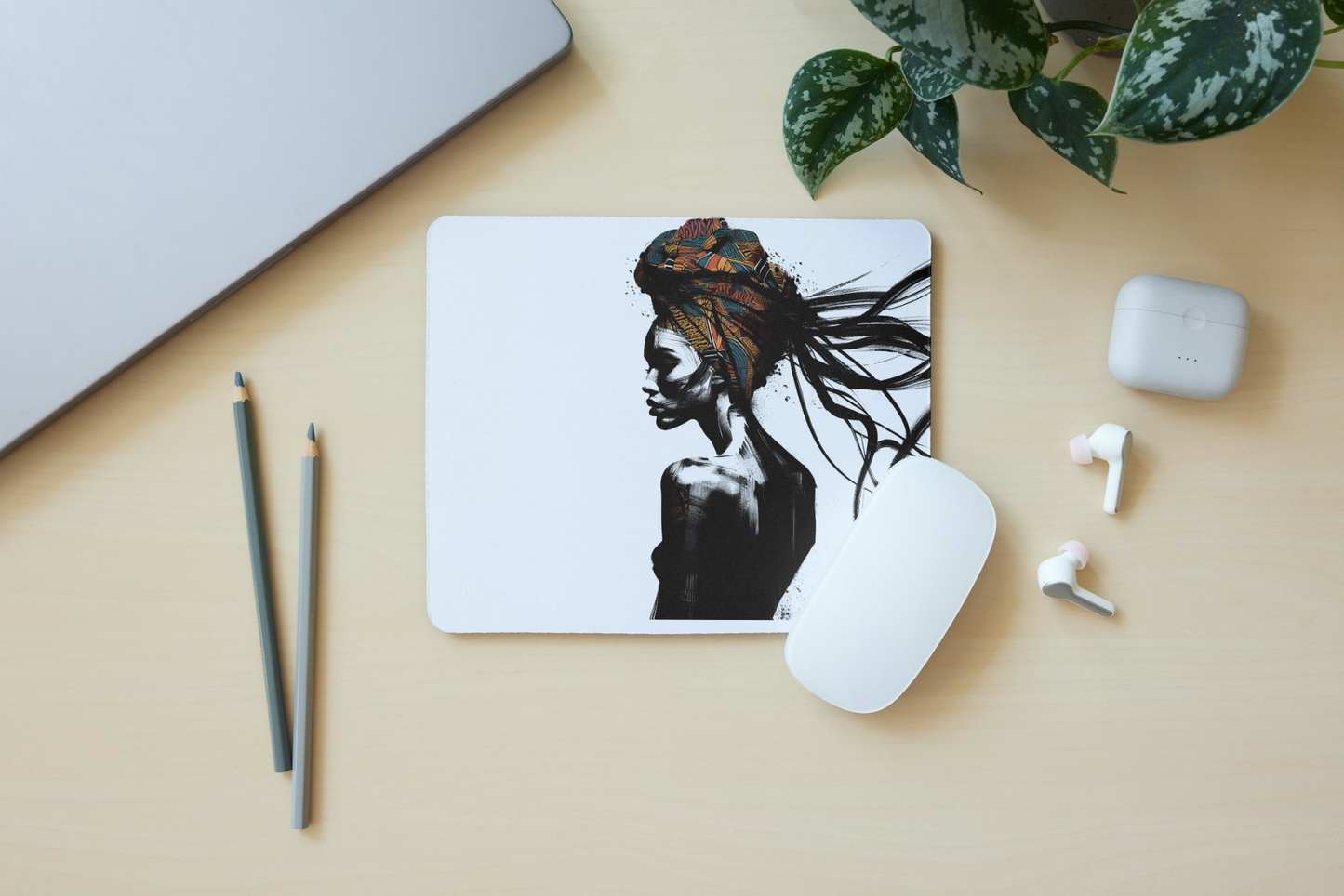 Black Art Mouse Pad